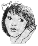 Drawing of girl's face.