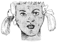 Drawing of girl's face.