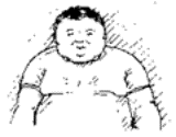 Drawing of an overweight man.