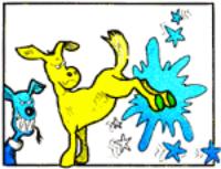 Drawing of the horse kicking.