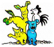 Drawing of the animals angry.